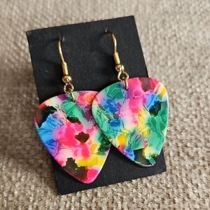 Recycled Plastic Guitar Pick Earrings